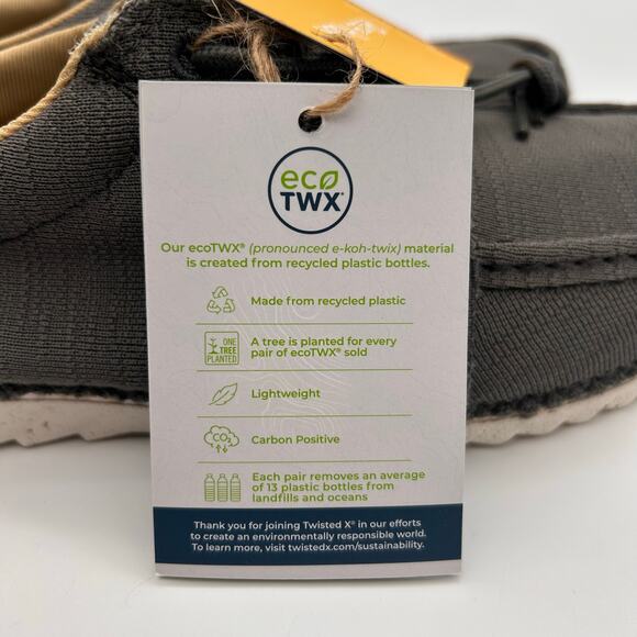 Twisted X Zero-X Lace-Up Loafer Sneakers Mens 8.5 Steel Gray NIB Shoes MZX0006 - Picture 12 of 16